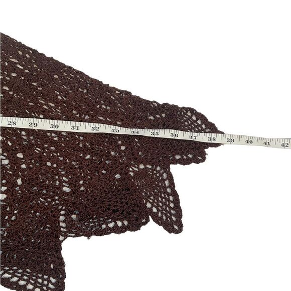 Women’s One Size Handmade Crochet Knit Poncho Cover Up Top Open Sweater - Picture 7 of 12